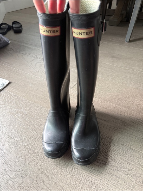 Hunter Shoes - Hunter Black Tall Adjustable-Back Rain Boots